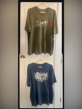 Two Simms Fishing Gear Tees